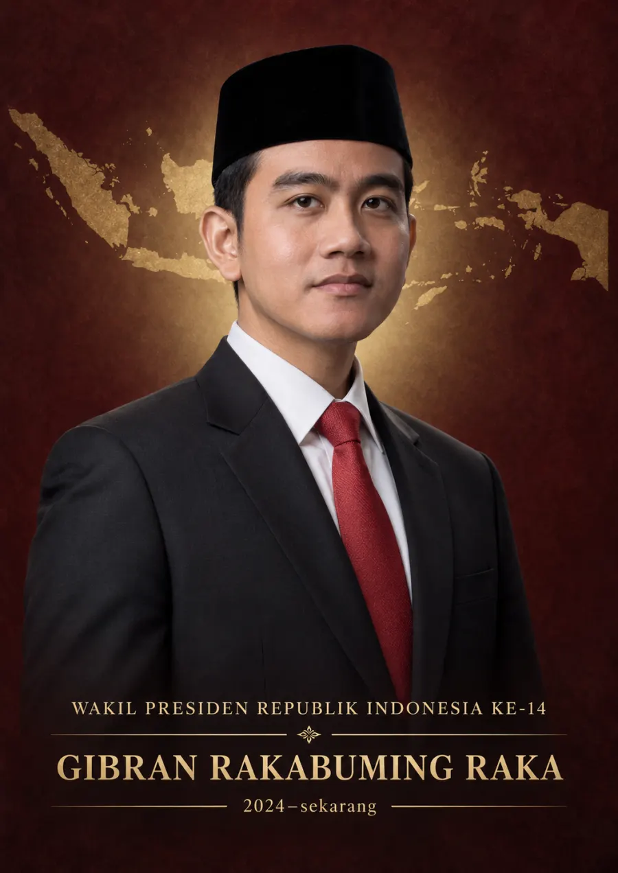 Wakil Presiden Republik Indonesia ke 14 Gibran Rakabuming Raka Periode 2024 Sekarang - Poster / Infografis Umum Infografis Pancasila & Civics