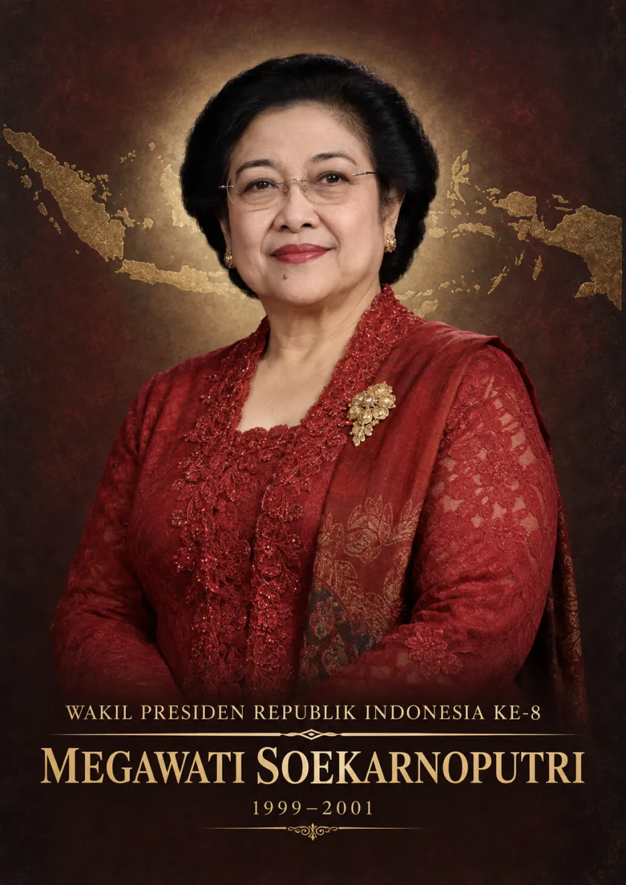 Wakil Presiden Republik Indonesia ke 8 Megawati Soekarnoputri Periode 1999 2001 - Poster / Infografis Umum Infografis Pancasila & Civics