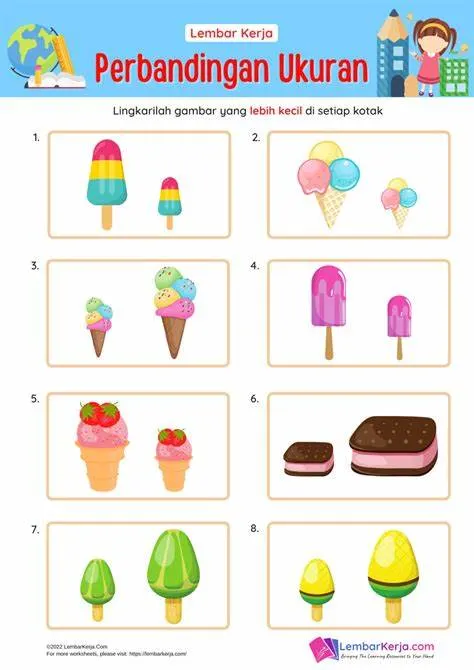 Perbandingan Ukuran Lingkarilah Gambar Paling Kecil - Lembar Kerja SD Sortir & Kategorisasi