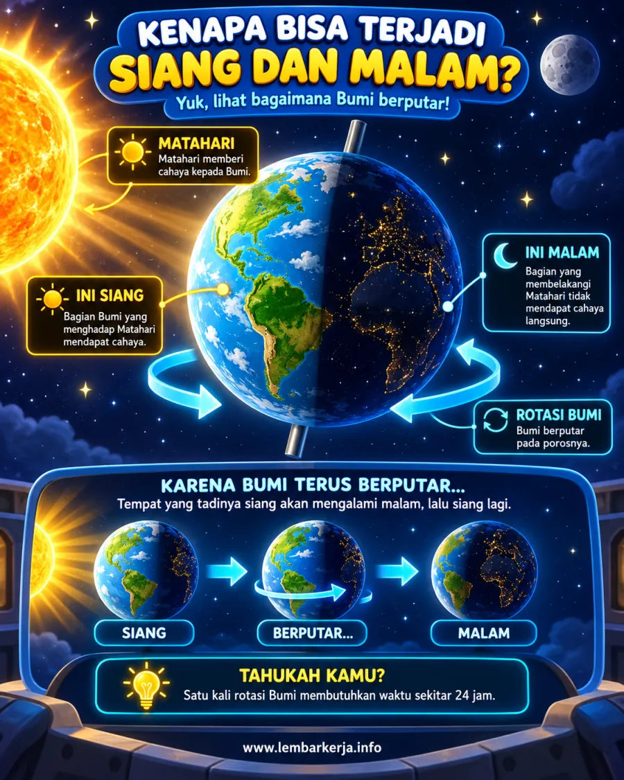 Preview Kenapa Bisa Terjadi Siang dan Malam Rotasi Bumi