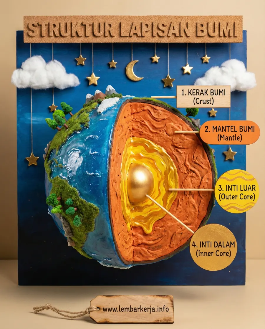 Preview Struktur Lapisan Bumi Model Kerajinan Clay