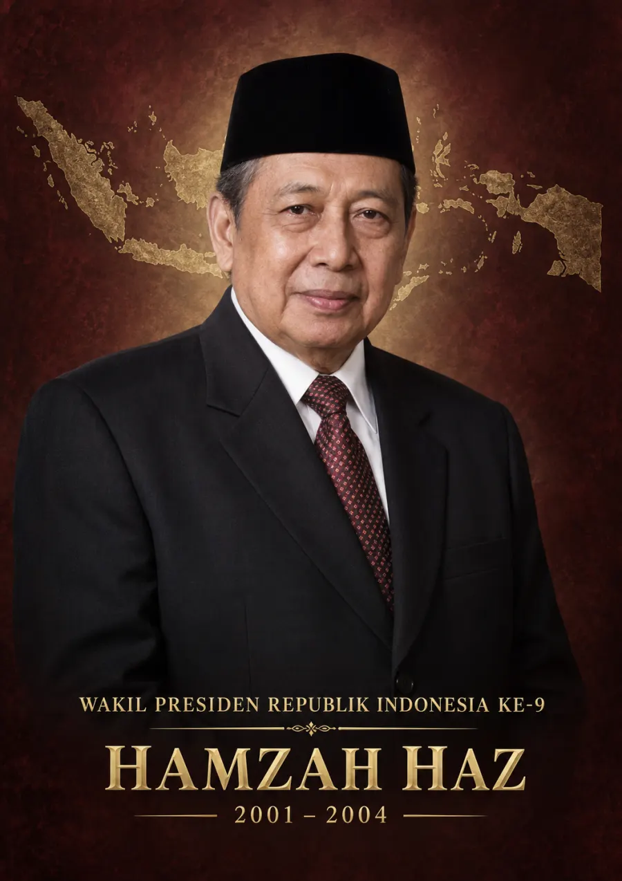 Wakil Presiden Republik Indonesia ke 9 Hamzah Haz Periode 2001 2004 - Poster / Infografis Umum Infografis Pancasila & Civics