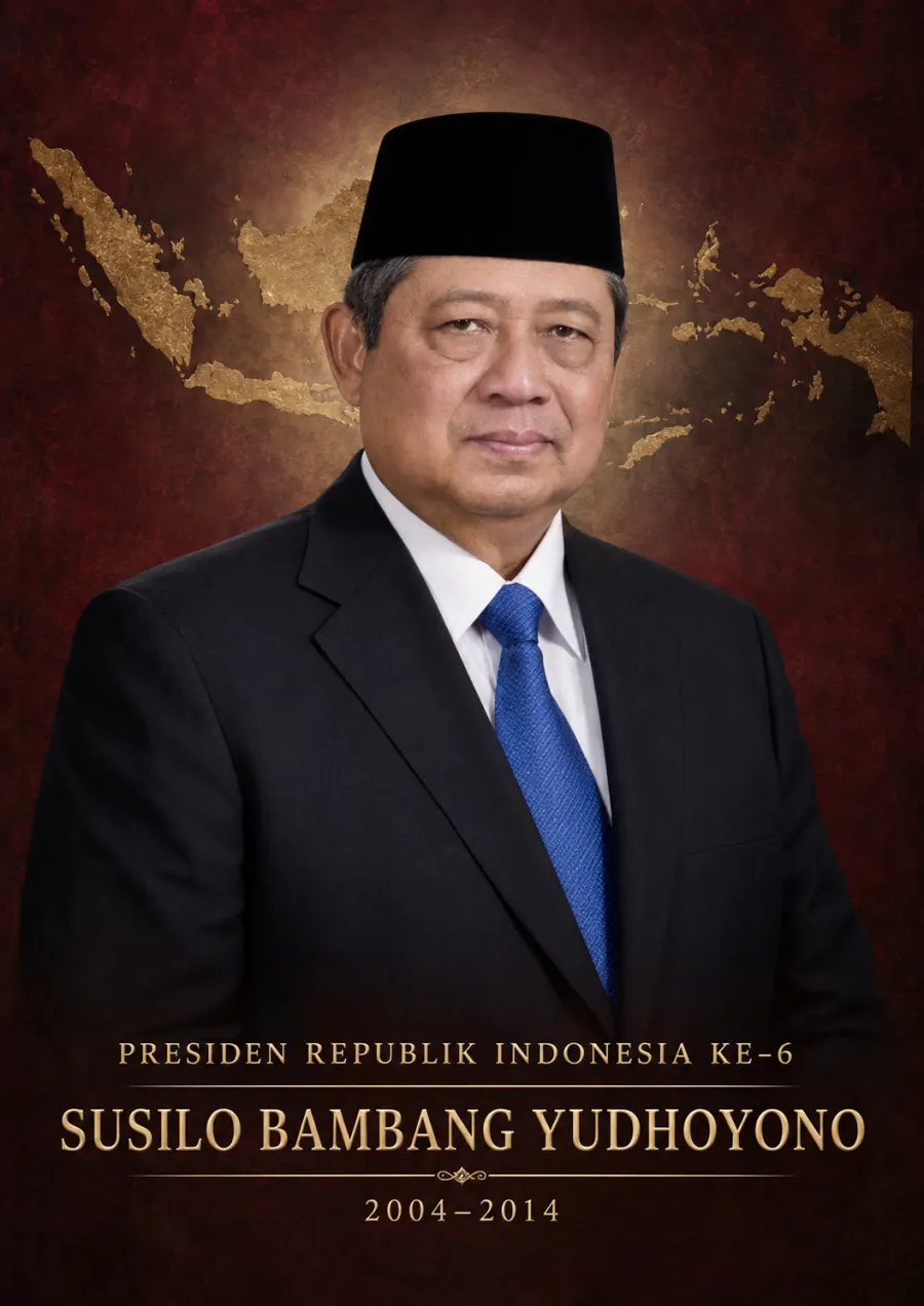 Presiden Republik Indonesia ke 6 Susilo Bambang Yudhoyono Periode 2004 2014 - Poster / Infografis Umum Infografis Pancasila & Civics