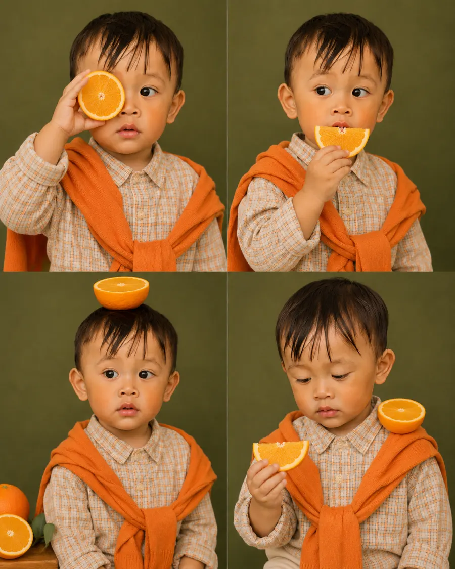 Preview Foto estetik anak memegang buah Lemon