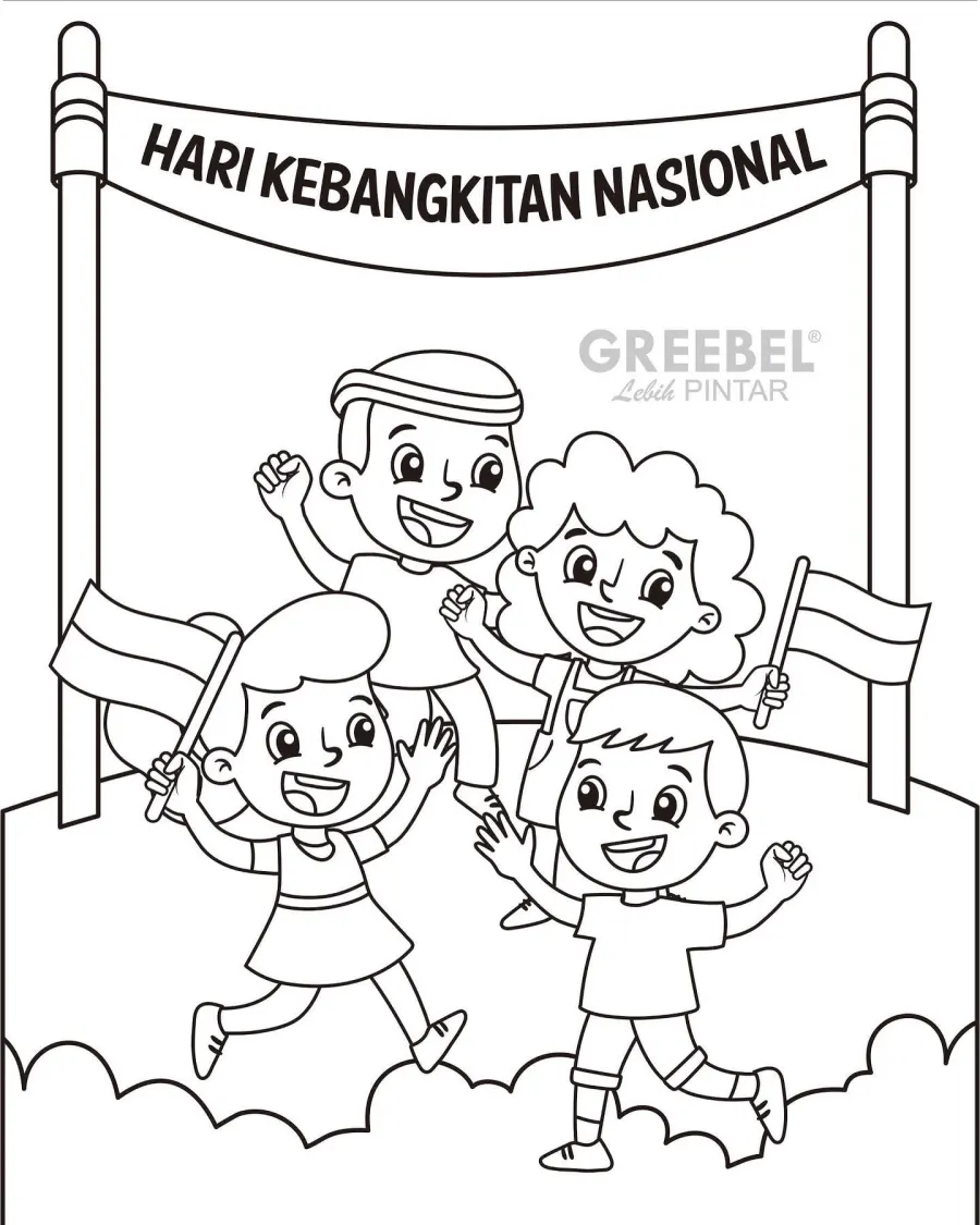 Preview Mewarnai Spanduk Peringatan Hari Kebangkitan Nasional
