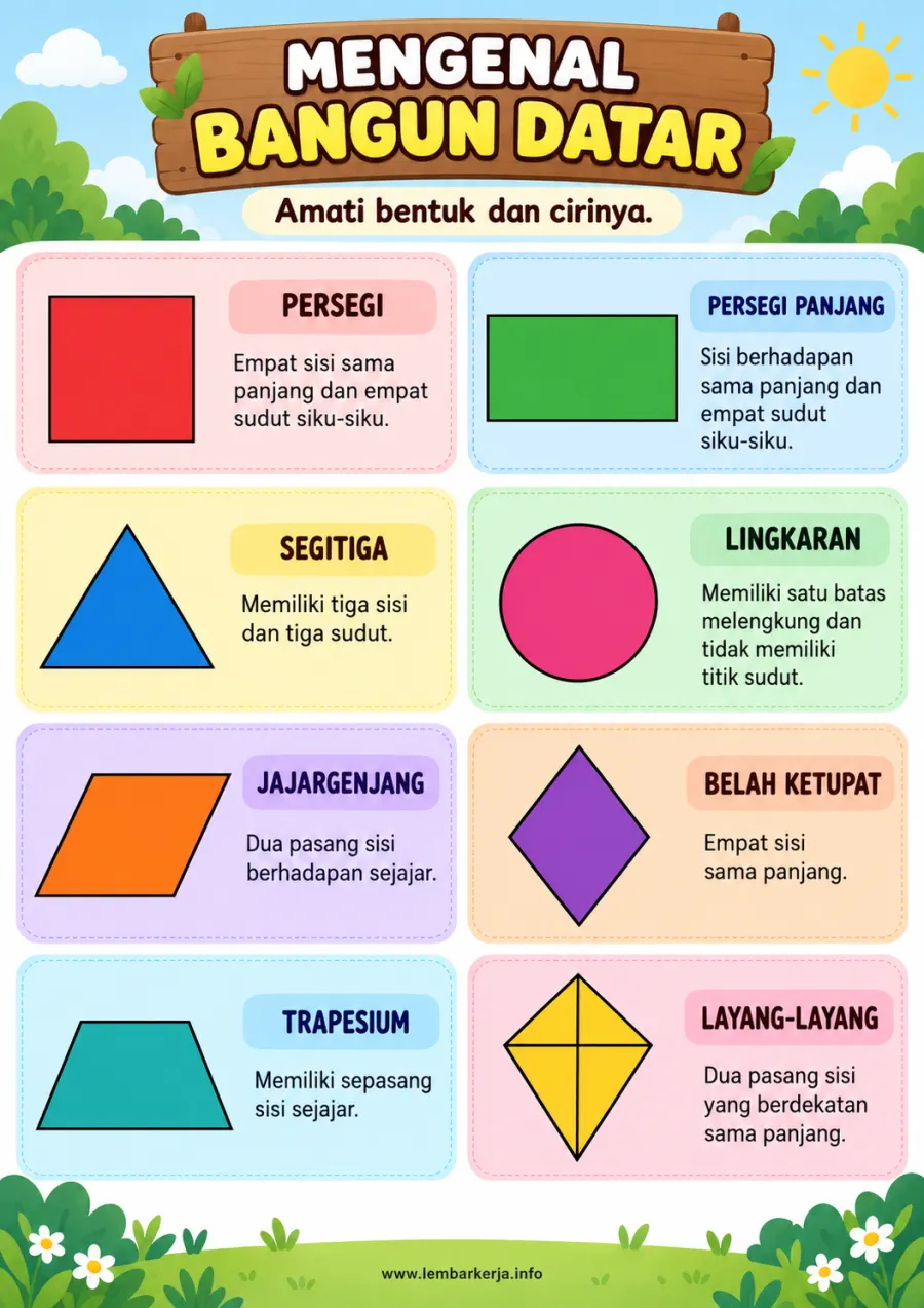 Preview Mengenal Bentuk dan Ciri Bangun Datar