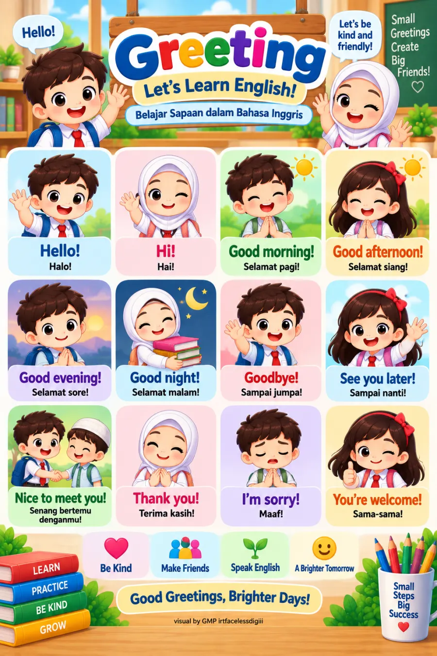 Preview Greeting Kosakata Sapaan Bahasa Inggris Anak Sd