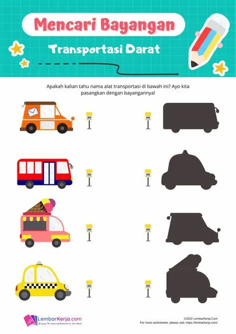 Preview Mencari Bayangan Alat Transportasi Darat Mobil dan Bis