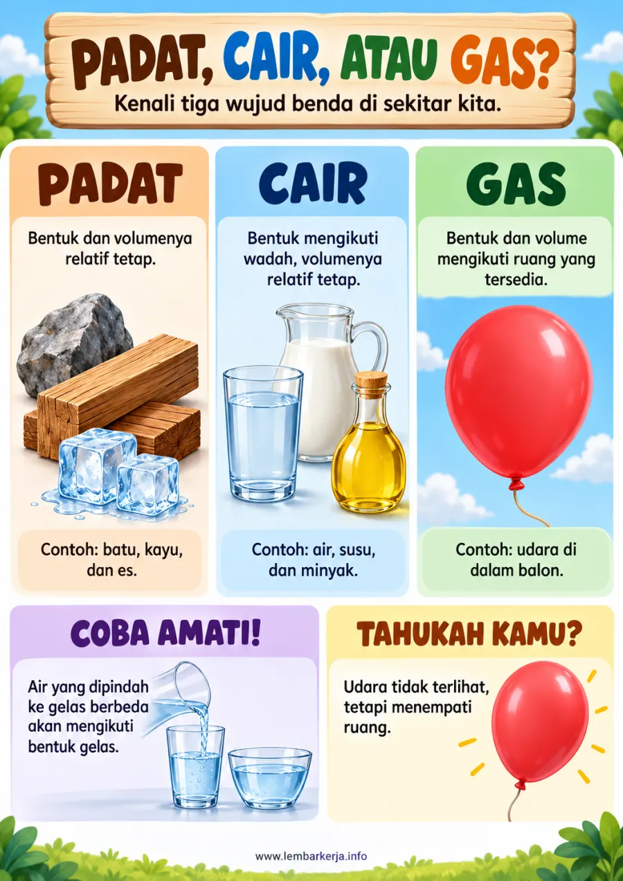 Preview Padat Cair atau Gas Kenali Tiga Wujud Benda