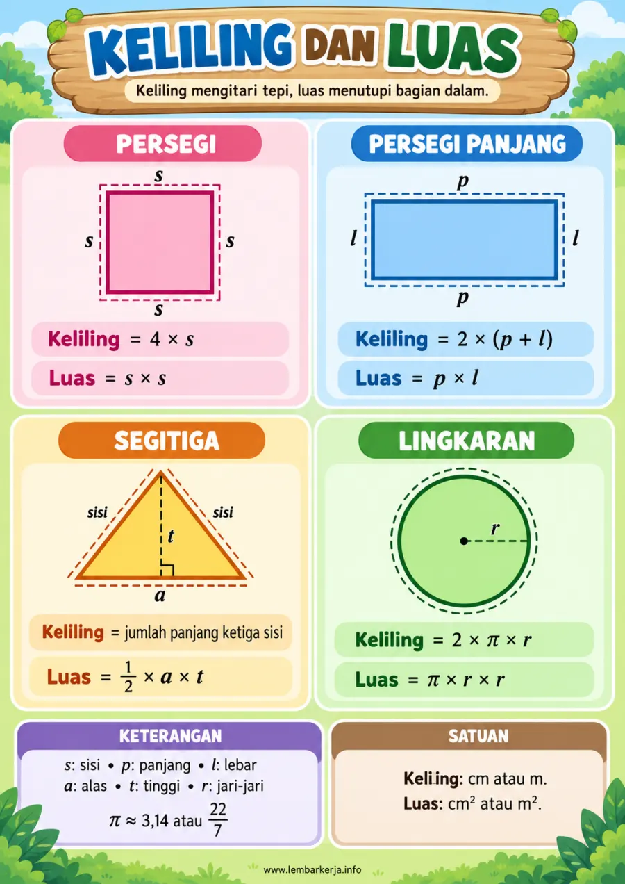 Preview Rumus Keliling dan Luas Bangun Datar