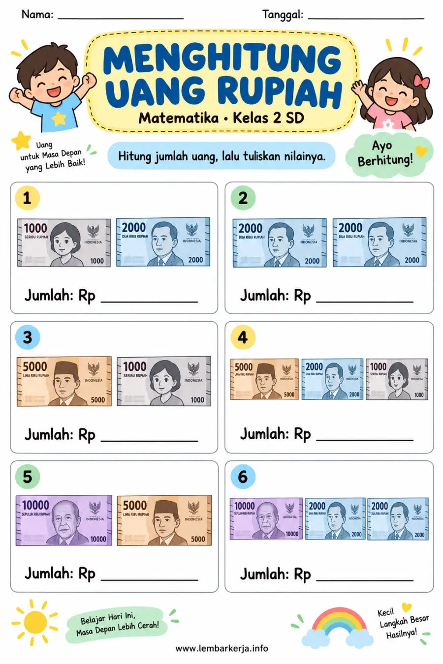 Preview Menghitung Uang Rupiah Latihan Mengenal Nilai Mata Uang
