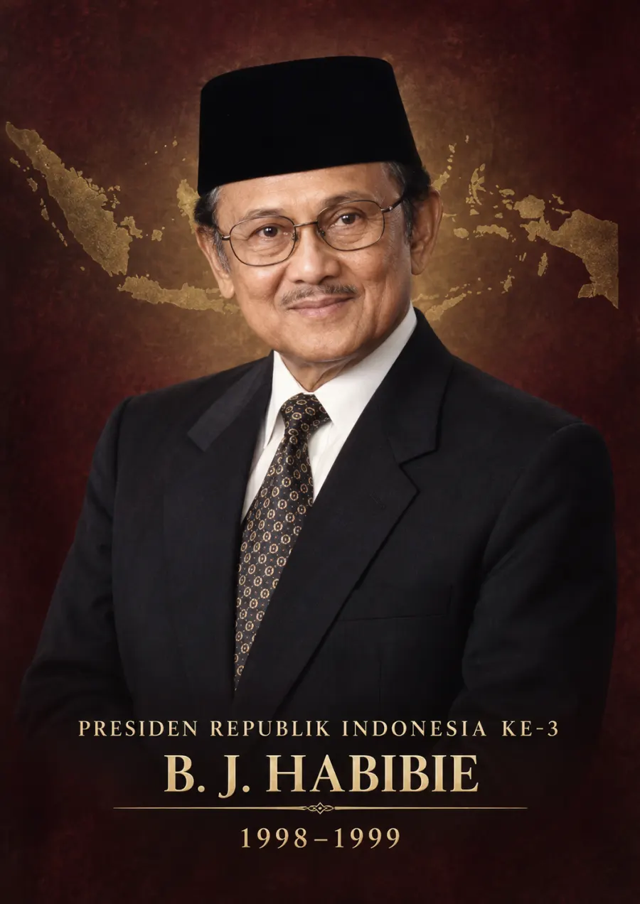 Presiden Republik Indonesia ke 3 Bj Habibie Periode 1998 1999 - Poster / Infografis Umum Infografis Pancasila & Civics
