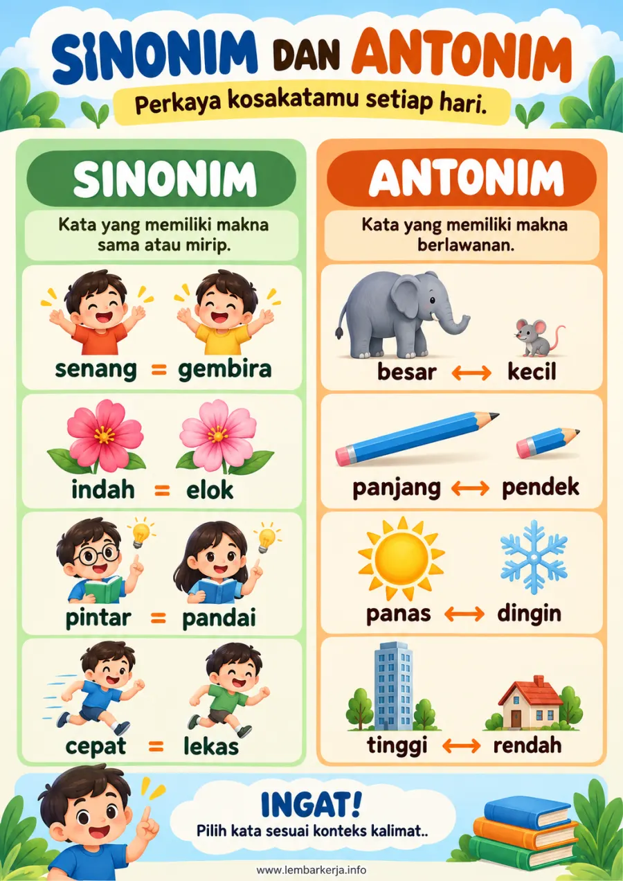 Preview Perkaya Kosakata Mengenal Sinonim dan Antonim