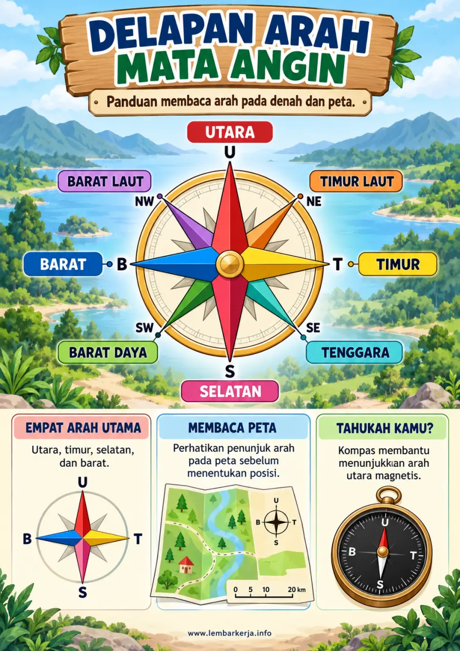 Preview Delapan Arah Mata Angin dan Kompas