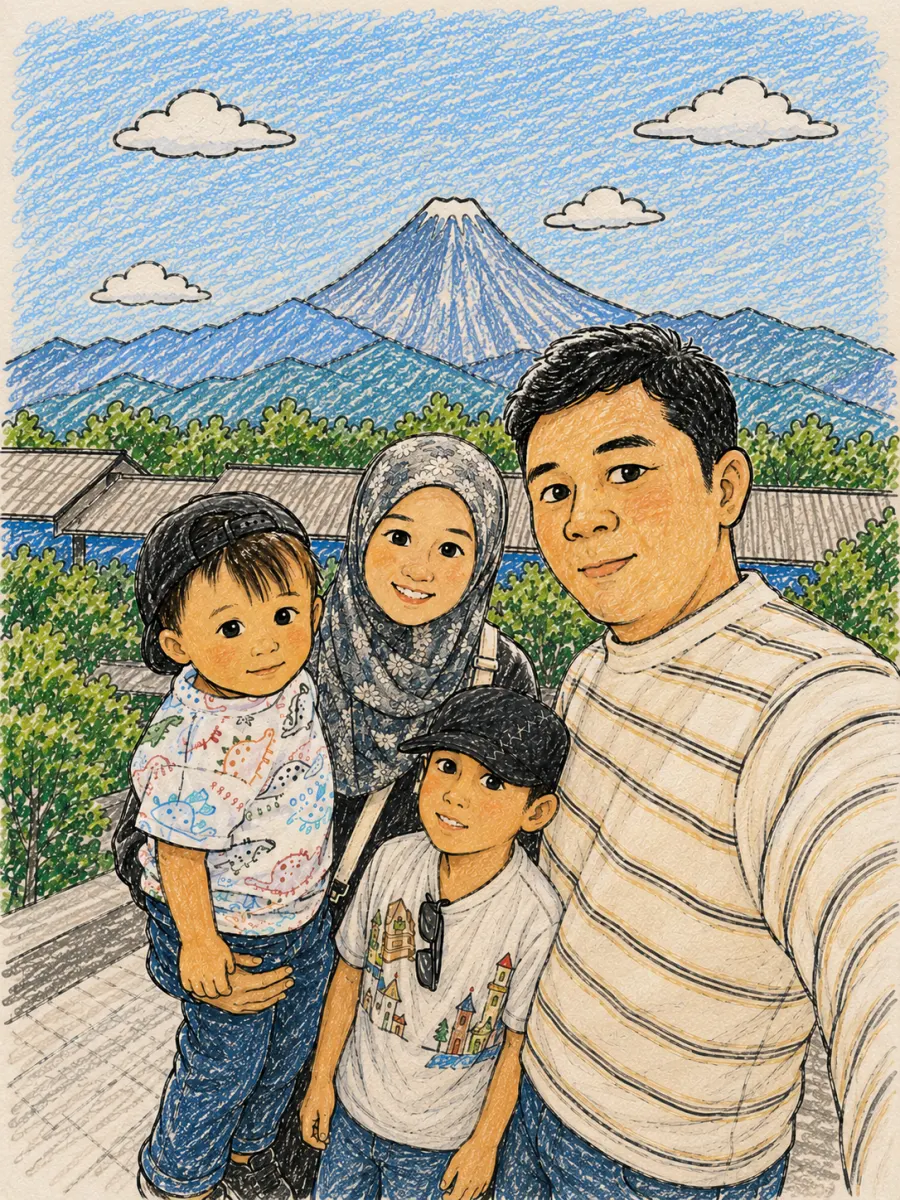 Preview rubah foto jadi ilustrasi doodle