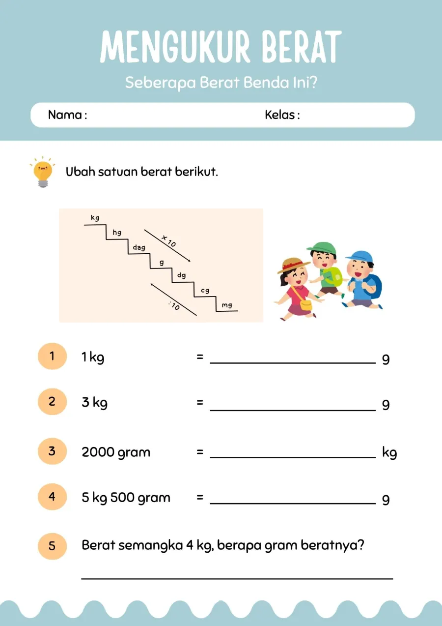 Preview Mengukur Berat Benda dan Mengubah Satuan Berat Kilogram Gram