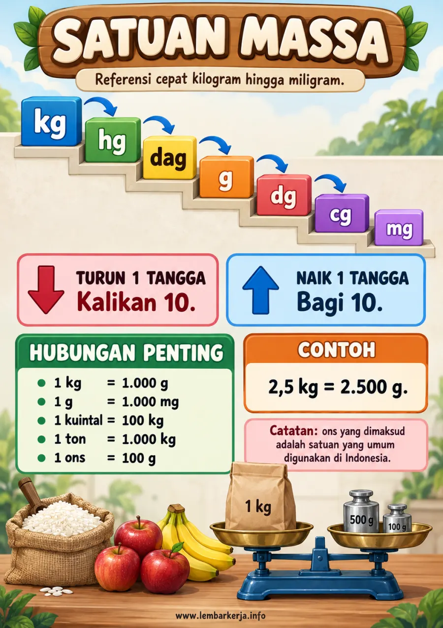 Preview Tangga Satuan Massa Kilogram Hingga Miligram