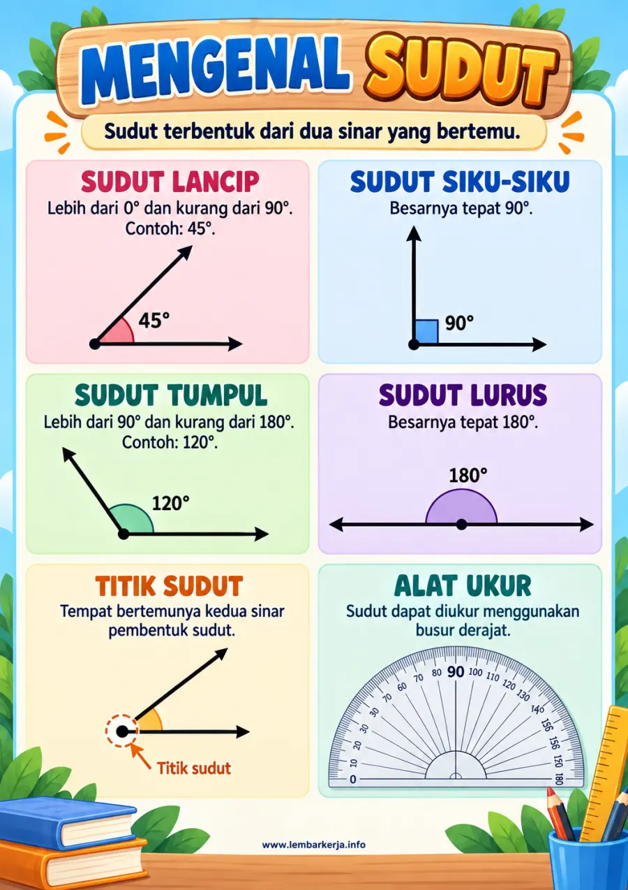 Preview Mengenal Jenis Jenis Sudut Lancip Siku Siku Tumpul