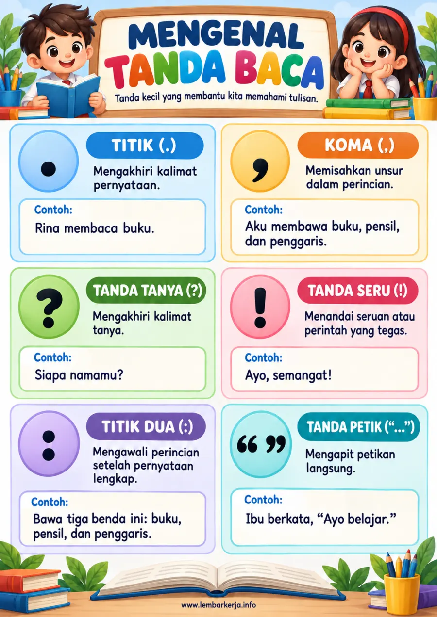 Preview Mengenal Macam Tanda Baca dan Penggunaannya