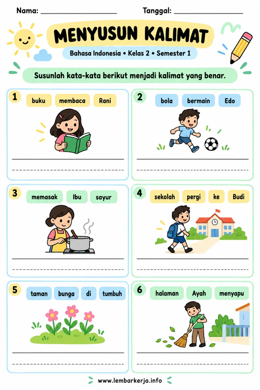 Preview Menyusun Kata Menjadi Kalimat yang Benar