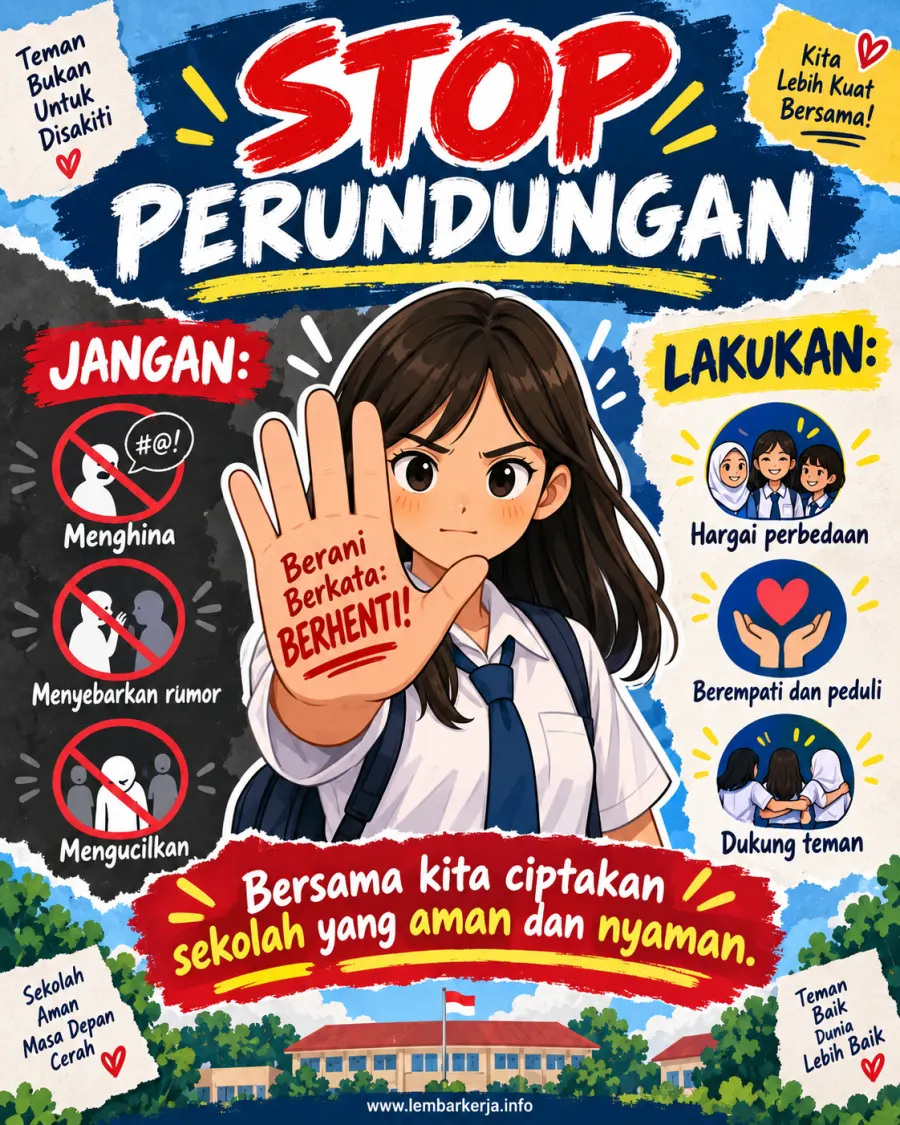 Stop Perundungan Berani Berkata Berhenti - Poster / Infografis Umum Poster Anti Bullying