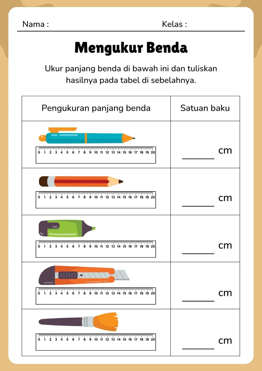 Preview Mengukur Panjang Benda dan Mencatat Hasil ke Tabel Pengamatan