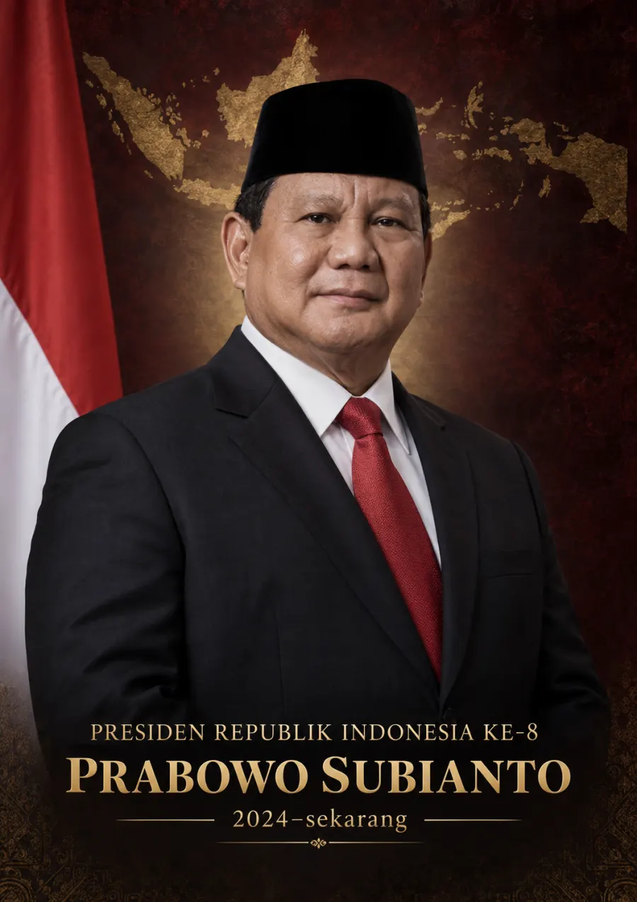 Presiden Republik Indonesia ke 8 Prabowo Subianto Periode 2024 Sekarang - Poster / Infografis Umum Infografis Pancasila & Civics