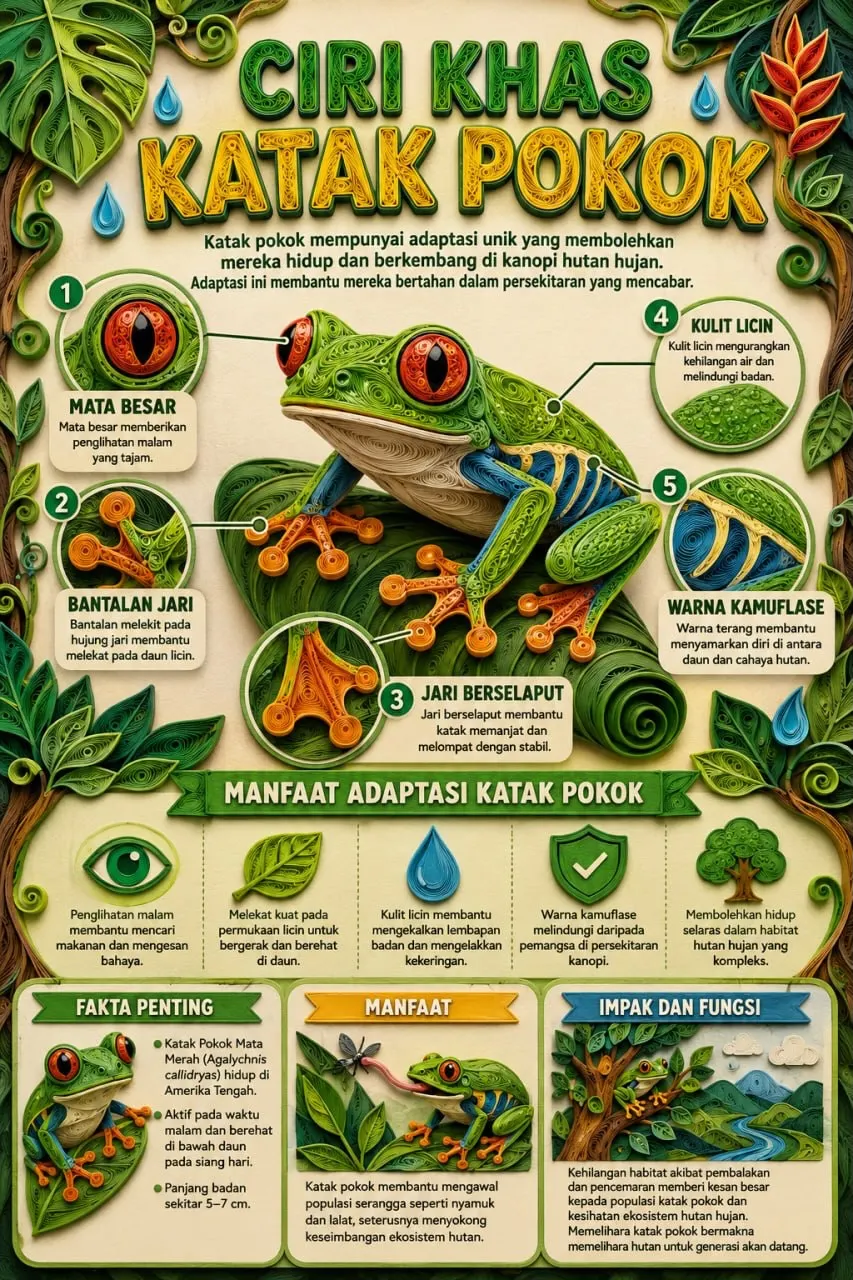 Preview Ciri Khas Katak Pokok Adaptasi Kanopi Hutan Hujan
