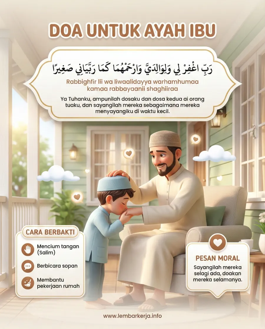 Doa untuk Ayah Ibu Kedua Orang Tua - Poster / Infografis Umum Poster Karakter & Nilai