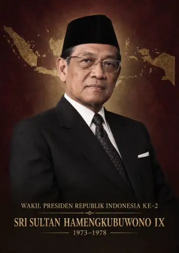 Wakil Presiden Republik Indonesia ke 2 Sri Sultan Hamengkubuwono Ix Periode 1973 1978 - Poster / Infografis
