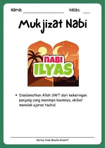 Lembar Kerja PAUD: Mengenal Kisah dan Mukjizat Nabi Ilyas As - Lembar Kerja