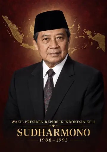 Wakil Presiden Republik Indonesia ke 5 Sudharmono Periode 1988 1993 - Poster / Infografis