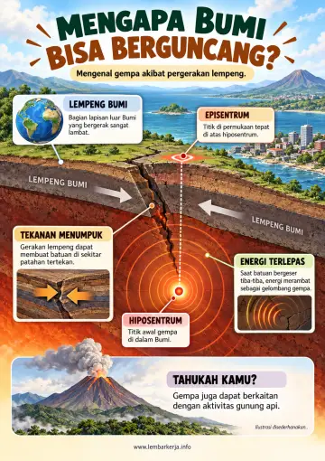 Mengapa Bumi Berguncang Mengenal Gempa Bumi - Poster / Infografis