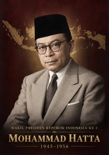 Wakil Presiden Republik Indonesia ke 1 Mohammad Hatta Periode 1945 1956 - Poster / Infografis