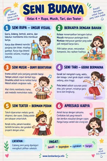 Seni Budaya Kelas 4 Sd Rupa Musik Tari dan Teater - Rangkuman Materi