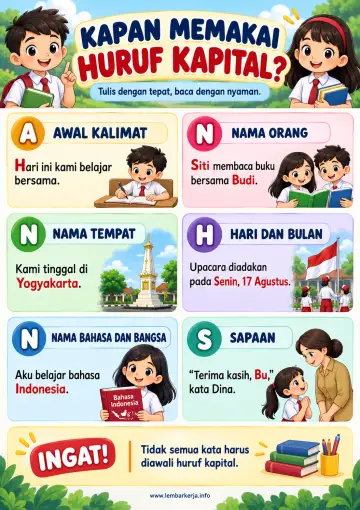 Kapan Menggunakan Huruf Kapital Panduan Menulis - Poster / Infografis