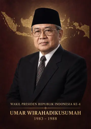 Wakil Presiden Republik Indonesia ke 4 Umar Wirahadikusumah Periode 1983 1988 - Poster / Infografis