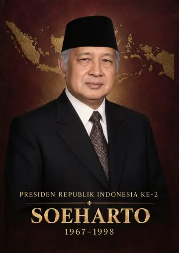 Presiden Republik Indonesia ke 2 Soeharto Periode 1967 1998 - Poster / Infografis