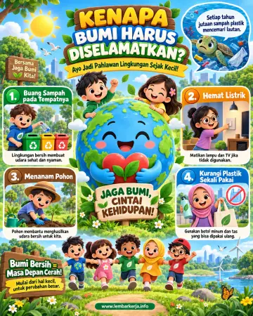 Kenapa Bumi Harus Diselamatkan Pahlawan Lingkungan Cilik - Poster / Infografis