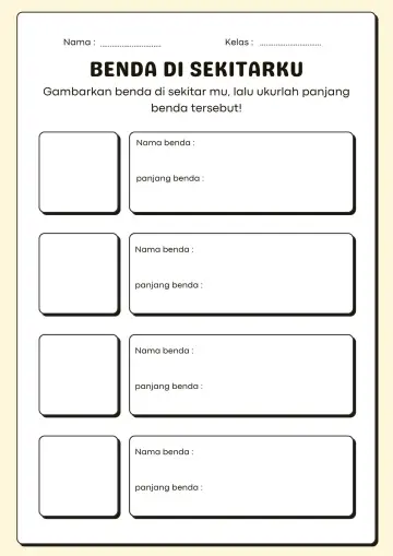 Mengamati dan Mengukur Panjang Benda di Sekitarmu - Lembar Kerja