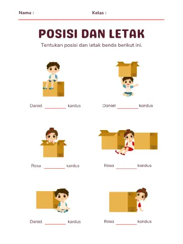 Menentukan Posisi dan Letak Objek Bergambar - Lembar Kerja