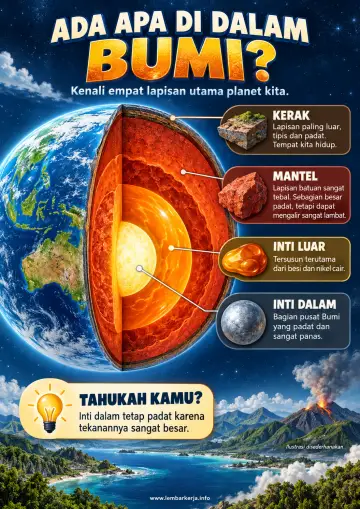 Ada Apa di Dalam Bumi Empat Lapisan Utama Bumi - Poster / Infografis