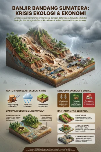 Poster Mitigasi Bencana Banjir Bandang : Materi IPS - Siap Print