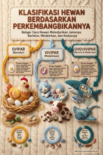 Anatomi Reproduksi Hewan Ovipar Vivipar : Poster Biologi SD/SMP