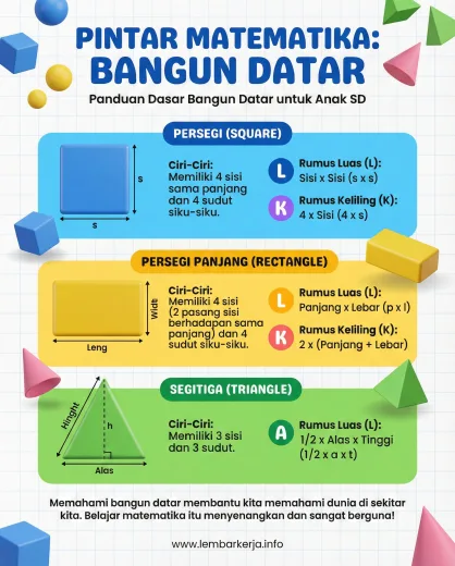 Panduan Lengkap Bangun Datar: Rumus Luas dan Keliling Persegi, Persegi Panjang, serta Segitiga
